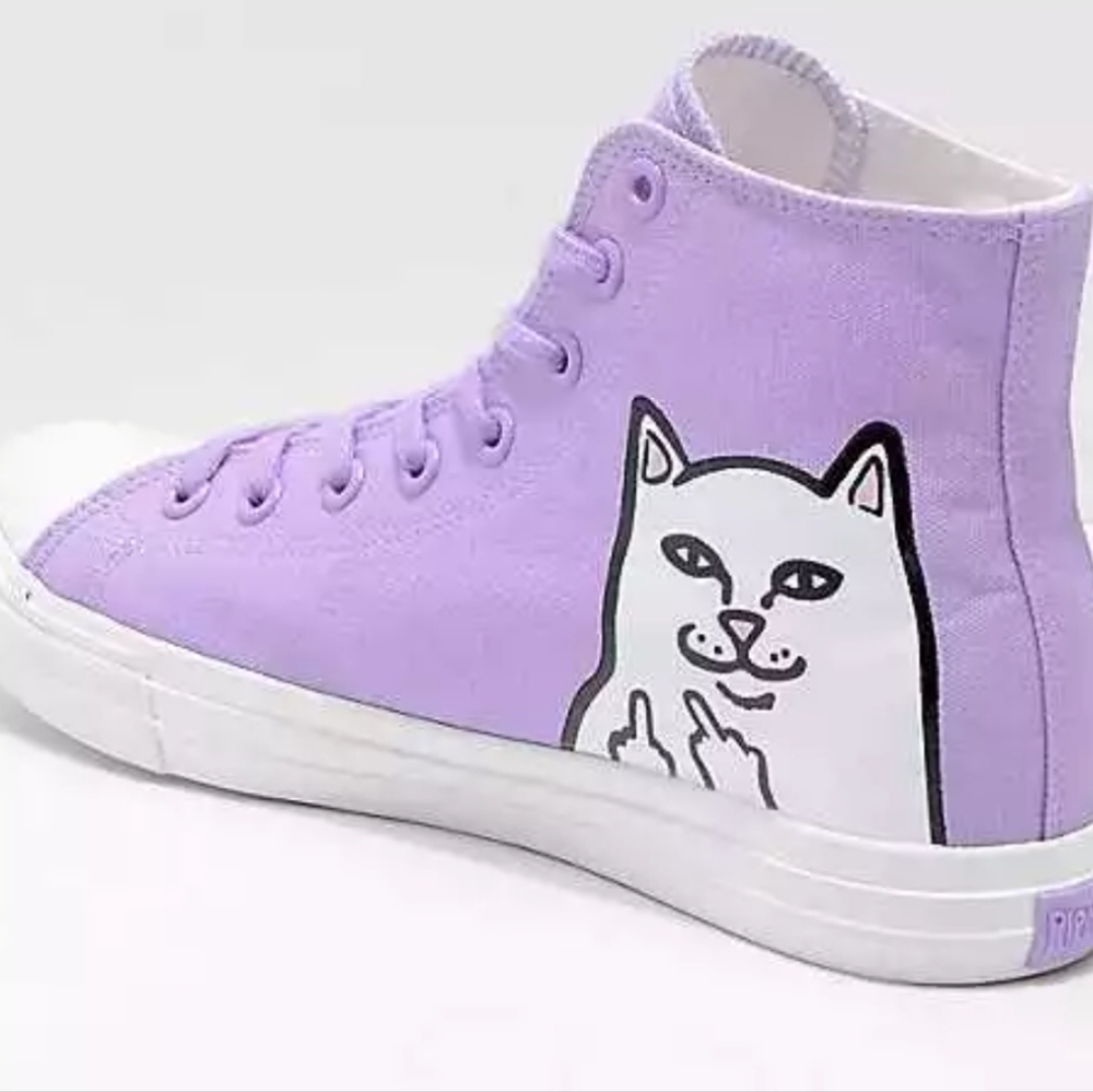 NIB NEW Rip n dip Lord Nermal Lavender Canvas High Top Sneakers Unisex 10 M